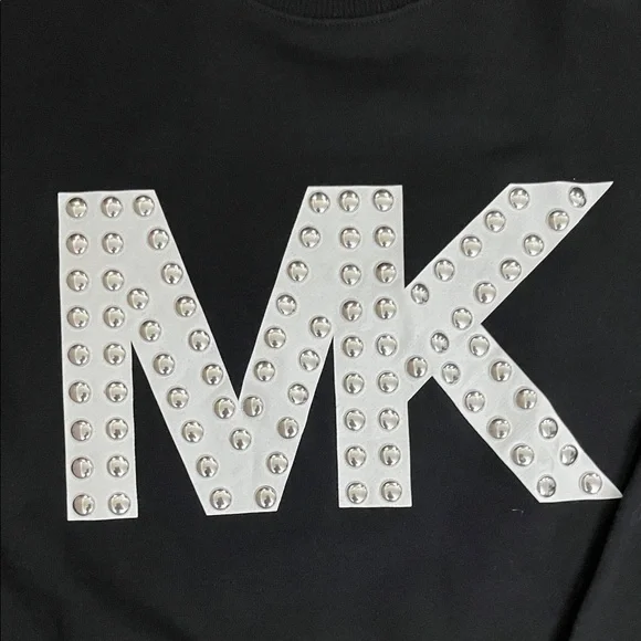 MICHAEL Michael Kors Black Sweatshirt with Silver MK Embellishment - Picture 3 of 5